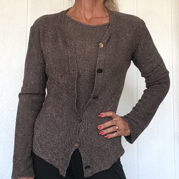 GIORGIO ARMANI SPARKLE SWEATER TWINSET CARDIGAN SIZE 4 - Picture 4 of 14